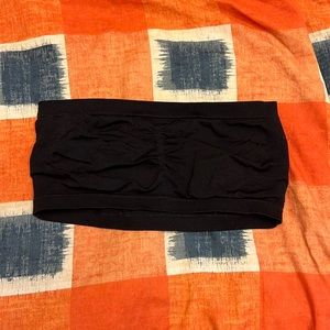 Black strapless bra.